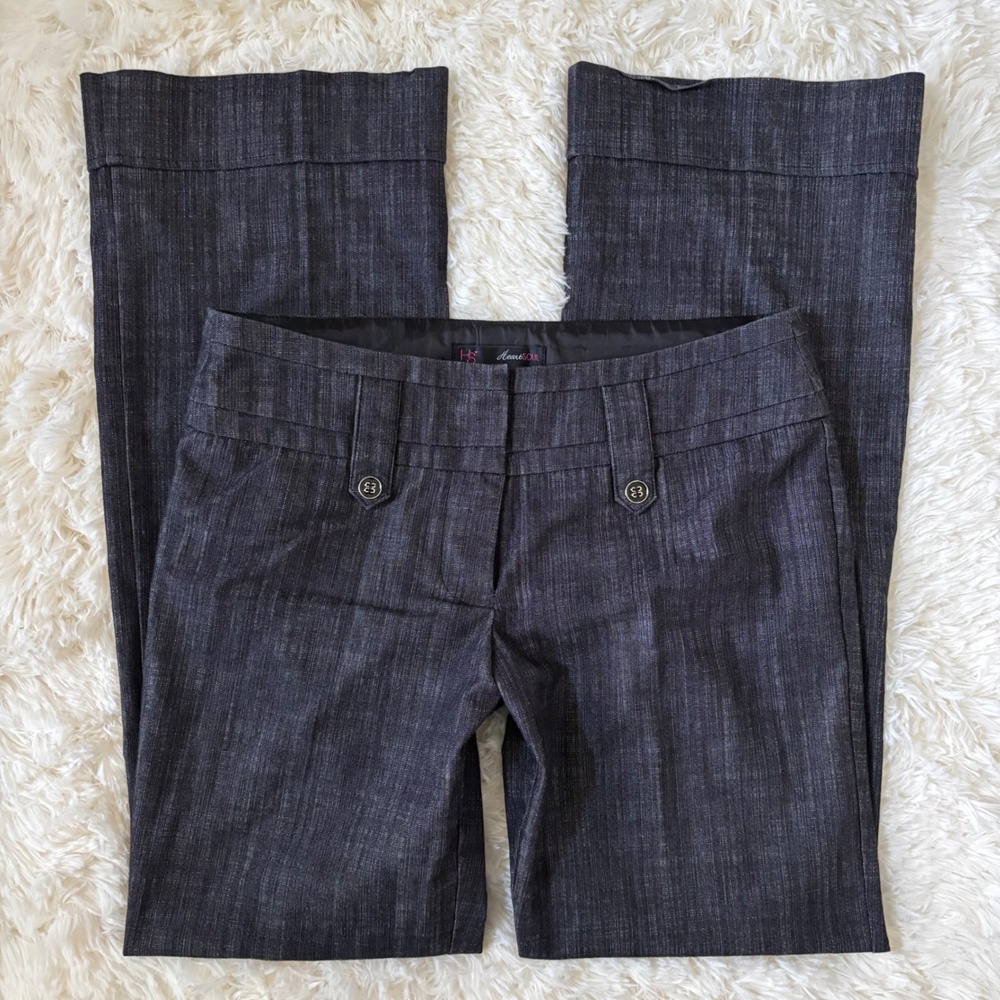HeartSoul Dark Wash Wide Leg Trousers Office Siren Y2K Cuffed Pants Size 7